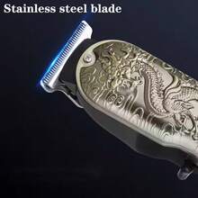 Vintage Transparent Body Men's Hair Clipper | Professional Electric Trimmer With LCD Screen - Hair Cutting & Beard Trimming  Wireless USB Charging  Ideal Valentine's Day Gift For Husband & Dad, Ergonomic Design, Wireless Efficient, Suitable For Beard, Sideburns And Full Body Grooming, Portable Lightweight Electric Shaver, Men's Wireless Trimmer, Precise Hair And Beard Cutting (Yellow/Green/Red/Black/Silver) - 黑銀色 - 查看 4