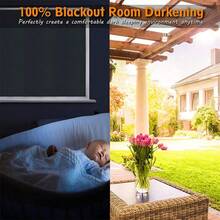 Portable Blackout Blind Window Thermal Insulated Kitchen Curtains Stick On DIY - Black - View 4