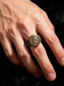Luxury Personalized Chinese Dragon Jewelry Ring, Fashionable Couple Ring, Christmas, New Year Gift, Anniversary, Coming Of Age Gift - Bronze - View 9