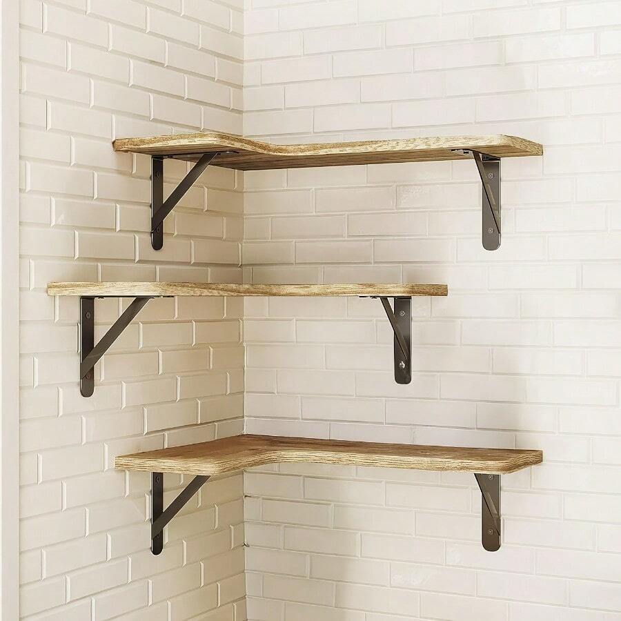 Floating Shelves For Wall - Light Burnt Color - View 1