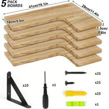 Floating Shelves For Wall - Light Burnt Color - View 5