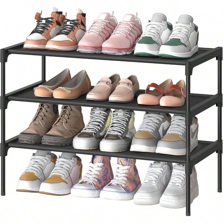 ASDF-SONGMICS Zapatero de 3 Niveles Almacenamiento de Calzado Estantería de Zapatos 29.7 x 62.3 x 53.5 cm Negro Tinta MLSH023BH01 - 3 niveles 623 ancho cm - Ver 1