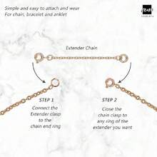 Amberta Set de 3 Cadenas de Extensión para Pulseras y Collares en Plata de Ley925, Chapadas Rodio, Oro Amarillo y Oro Rosa - Kit de Extensor 2 mm para Tobilleras para Mujer - Longitudes Varias,37564227 - Gris - Ver 6