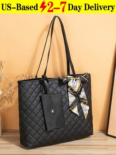 The Thoughtful Details Set It Apart: A Chic Printed Scarf Accent (Tied To The Handle For A Customizable,  Touch) And A Detachable Small Card Pouch (Ideal For Stashing Keys, Cards, Or Lip Balm Separately). With Long, Sturdy Shoulder Straps, It Doubles As A Comfortable Tote Bag (For Hands-Free Carrying) And A Shoulder Bag – Making It Versatile For Office Commutes, School Runs, Or Weekend Getaways.