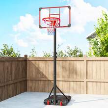SPORTNOW Canasta de Baloncesto para Exterior, Altura Ajustable 178-208 cm, Canasta de Baloncesto Portátil con Tablero Irrompible, Ruedas y Base Rellenable con Ranura, para Adolescentes y Adultos - Multicolor - Ver 6