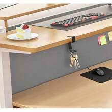 2个免钻孔桌面挂钩 - 便携式粘性耳机支架，用于桌面整理、桌下安装架、侧挂钩，减少游戏装备和办公用品的杂乱。 - 彩色 - 查看 6