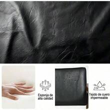 FurnitureR Sofá de Dos Plazas Modernas Mediados Siglo Banco Retro de Madera y Piel Sintética Ideal para Espacios Pequeños Sala de Espera Sala de Estar y Dormitorio Negro - Multicolor - Ver 5