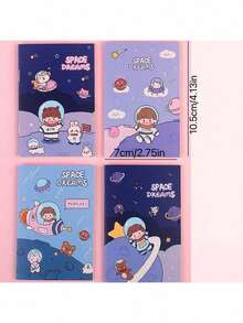 20pcs Minimalist Cartoon Mini Pocket Notebook, Soft Cover Memo Pad, Kindergarten & Elementary School Student Rewards/Gifts, 16 Pages Inside - Multi Color Random - View 3