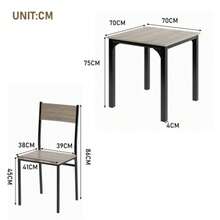 Dining Room Set And Chairs, Including A Table And Two Chairs, Suitable For Balconies, Dining Rooms And Living Rooms, In Natural Tones.