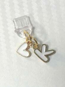 26pcs Heart-Shaped Dust Plug, Dust Plug Decoration, Heart Phone Dust Cover, English Alphabet Heart Hanging Dust-Proof Phone Charging Port Accessories, Gift For Friends, Christmas Gift Gifts For Mother, Family, Friends, Birthday, Holiday Phone Accessories Phone Charm - White Type-c - View 8