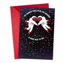 Bộ thiệp chúc mừng Ngày Valentine hình phi hành gia tinh tế kèm phong bì, dành tặng bạn gái, thiệp tình cảm. - Nhiều màu - Xem 10