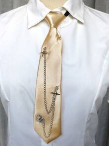 1条多色宽松免系领带，女士款，适合休闲、街头、派对、送礼、学院风等场合。 - 彩色 - 查看 12