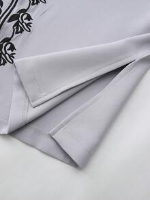 Men's Traditional Attire, African Men's 2 Pieces Set Long Sleeve Embroidered Luxury Suit, Men's Casual Holiday Outfit - Grey - View 10