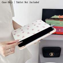 1pc Pale Pink Bow Pattern Tablet Protective Case - Minimalist & Sweet Design, Foldable Stand, Shock-Proof Protection, With Pencil Slot, Suitable For IPad 10.9/10.2/Air 5th Gen/Pro 11/10th Gen/9.7/Air 2/IPad (7th Gen)/IPad (8th Gen)/IPad Air 4/5/IPad Pro 11/IPad 10th Gen 10.9" 2022 Smart Cover/IPad Air 13 (M3 2025)/IPad Air 11 (M3 2025)