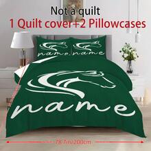 2/3 delar anpassningsbart namntäckeset med flerfärgat hästtryck. HD-tryckt sängklädesset bestående av ett täcke och två örngott; örngottinlägg ingår ej. Utformad för användning i sovrum, bostäder och sovsalar. Tillverkad för komfort med en mjuk tygkonstruktion. - Multifärgad - Visa 7