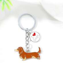 1个金属可爱“我爱腊肠犬和斗牛犬”钥匙扣，汽车钥匙链，宠物狗心形吊坠，男士礼物，金属吊坠，送给好朋友的礼物，万圣节，情人节，汽车配件，包包挂饰，复古/Y2K风格礼物，送给母亲、父亲、毕业生和老师 - 彩色 - 查看 14