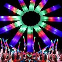 Mother's Day 12/38/102 PCS LED Foam Glow Sticks Bulk Colorful Light Up Stick 3 Flashing Modes Perfect For Birthday Rave Party Wedding Christmas Concert, Halloween, Halloween Decoration,Easter - 白色 - 查看 10