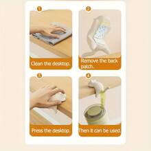 Cute Cat Shape Adhesive Wall Hooks,No-Drill Strong Hook,Rustproof Key And Towel Hook For Home, Kitchen, Bathroom & Storage Back To School,3.14inch| Desk Side Storage Rack, Portable Multi-Functional Hanger | Suitable For Desks/Offices/Schools | Fun Design Available In Four Colors (Yellow/White/Pink/Black), Utility Hooks,Festival Gift