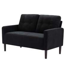 Nivtlpre Modern Loveseat Sofa For Small Space, Removable Back Cushions, Solid Wood Frame & Legs, 3 Colors, Easy Assembly, For Living Room Apartment Office Cafe - màu đen - Xem 4