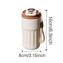 Stainless Steel Smart Temperature Cup Bounce Cover Good-Looking Vacuum Cup Coffee Cup Vacuum Cup Portable Portable Cup, 420ml - trắng - Xem 7