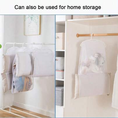 Torknät för kuddar, med ventilerade öppningar på båda sidor för snabb torkning, återanvändbart torktillbehör för tvättstugan, torkverktyg för balkong/utomhusbruk, förvaringspåse för lufttorkning inomhus i garderoben, torknät för kuddar, hängs på klädställning/torkrep/garderobskrok, lämplig för torkning av örngott, kuddar, små filtar, sängtillbehör, lätt att rengöra och förvara (klädställning ingår ej)