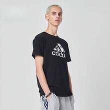 Adidas 阿迪達斯男士女士夏季運動百搭T恤衫 - 黑色 - 查看 3