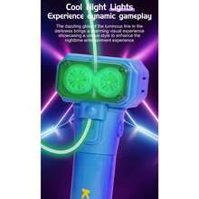Night Glow Shooting Launcher Toy With High-Speed Rope, Creative Design For Intelligent Stress Relief And Family Interactive Games, Ideal For Parent-Child Activities And Gatherings - 三色螢光棒 - 藍色 - 查看 3