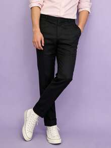 Men's Tailored Dress Pants - 黑色 - 查看 5