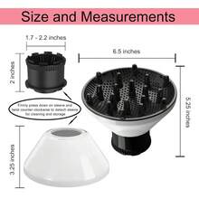 1 Piece Pink Universal Hair Diffuser Attachment Adaptable For Blow Dryer Nozzles 1.7 To 2.2 Inch Diameter For Curly Wavy Hair Styling Home Salon Use Tool - trắng - Xem 7