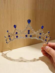 水晶皇冠、生日女王皇冠、公主婚礼派对头饰、新娘发饰 - 彩色 - 查看 7