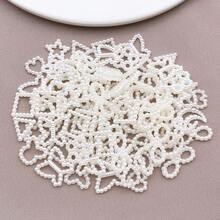 100pcs/Pack ABS Pearl-Effect Hollow-Out Heart & Butterfly DIY Charms. Hot-Selling Mini 3D Embellishments And Filigree Pearl Accessories. - White - View 11