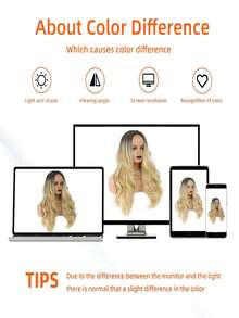 新款合成纤维假发，女士浓密长卷发，高温丝时尚假发 - 彩色 - 查看 9