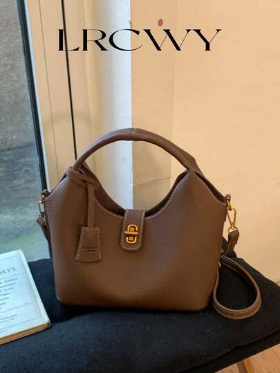 Women's Bucket Handbag, Fashionable & Elegant Business Casual Crossbody Bag, Suitable For Shopping, Commuting, And Dating, Coffee Color