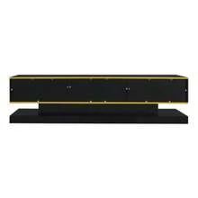 Modern TV Unit With Three Drawers And One Open Compartment - High-Gloss Lacquered Finish With Multi-Coloured LED Lighting, 180 X 38 X 45 Cm - Black - View 9