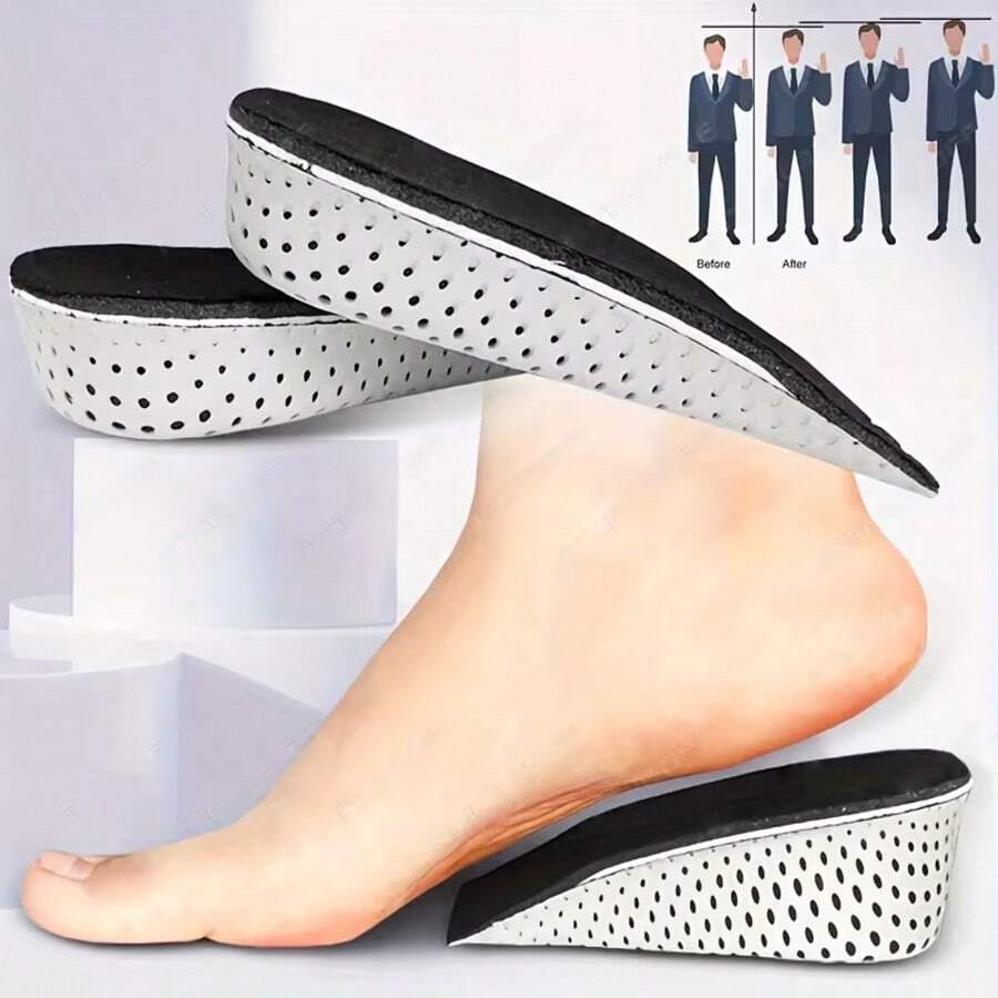 1 Pair Breathable Sponge Insole Heel Pad, Unisex Invisible Half Insole