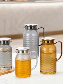 1pc Water Pitcher, Suitable For Juice, Sangria, Lemonade, Milk, Coffee, And Hot/Cold Beverages; Ice Tea Pitcher, Beverage Server, Stylish Pitcher, Juice Dispenser, Milk Jug, Coffee Server.