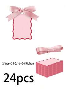 24张扇贝形姓名卡，配丝带，婚礼桌卡及丝带套装，优雅派对餐桌布置，生日订婚晚宴餐桌装饰，DIY婚礼座位卡及丝带餐桌布置 - 彩色 - 查看 12