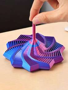 3D Printed 10cm Sensory Extender With Handle, Hypnotic Visual And Stress Relief Toy, Provides Satisfying Visual Experience, Office Stress Relief Toy, New Year Gift - Multicolor - View 1