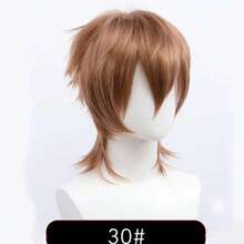 Rambut Sintetis Pendek Lurus Hitam Merah Muda untuk Pesta Anak Laki-laki, Tahan Panas, Rambut Palsu Tipe Mullet Kepala Ikan, Wig Cosplay Pria - MultiWarna - View 9