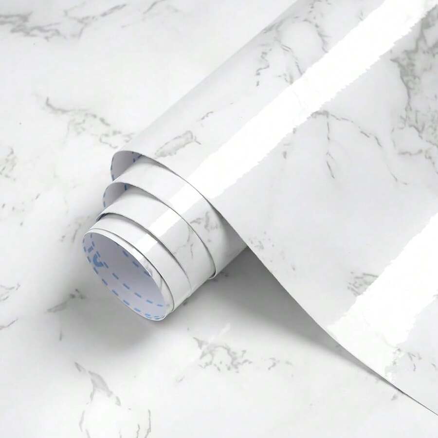 Dimoon 15.7''x393'' Marble Peel And Stick Wallpaper White Granite Contact Paper For Countertops Waterproof Kitchen New Materials Thickening Upgrade Renter Friendly Vinyl - 大理石 - 查看 1