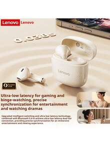 Lenovo EA166 Bluetooth Wireless Earphones: Wireless Semi-In-Ear, High-Quality Sound, Long Battery Life, Compact Design - Moon Rock White - View 4