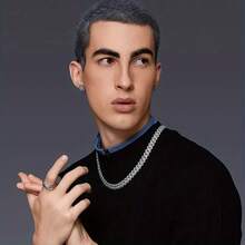 Elegant Moissanite Cuban Chain Necklace, 925 Sterling Silver & 18k Gold Plated, Hip-Hop Style, Perfect For Daily Wear Or Parties, Ideal Valentine's Day, Anniversary, Birthday Gift, Men's, Women's, Collarbone Chain, Personality, - 50厘米/19.7英寸 - 查看 6