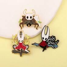 1枚可爱卡通毛毛虫合金珐琅徽章动漫骑士苍白之王胸针，可别在衣服、帽子、包包上，粉丝徽章配饰礼品 - 彩色 - 查看 13