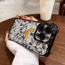 Electroplated Frame Phone Case with Airbag Corners, Offering Drop and Impact Protection. Compatible with iPhone 17 12, 13, 14, 15, 16 Plus, Pro, Pro Max, and 16E - Negro - Ver 10