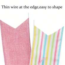 1个19.6英寸复活节蝴蝶结，可用于花环装饰、复活节树顶装饰、春季家居前门户外装饰，带兔耳朵粉色编织蝴蝶结 - 彩色 - 查看 4