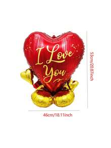 1 Stück Valentinstag Ständer Podest "Ich liebe dich" Herz Folienballons Hochzeitsdekoration Valentinstag Dekoration Valentinstag Geschenke - Rot - Übersicht 6