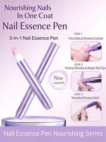 3支/套 三合一美甲精华笔，包含指甲修复油、清洁油、保湿油、指甲烘焙油、指甲护理、甲床润滑、指甲滋养、倒刺改善、死皮去除、指甲周围多余皮肤去除，日常美容护理产品，适合美甲沙龙使用，情人节和生日礼物之选。 - 淡紫色 - 查看 9