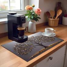 1pc Flat Stove Protector Mat, Rubber Non-Slip Heat-Resistant Kitchen Utensil Protector Mat, Suitable For Induction Cooker, Glass Stove, Multi-Functional Anti-Scratch Mat, Also Can Be Used As Oven, Washing Machine, Dryer, Kitchen Protector Mat. - Multicolor - View 7