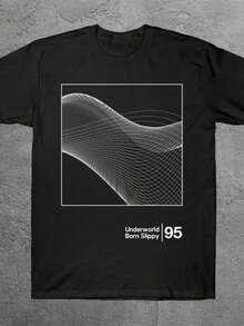Underworld 'Born Slippy' Graphic T-Shirt - Men's And Women's T-Shirt, Anti-Shrink Cotton, Sizes S-3XL, Streetwear Regular Fit (S) - Born Slippy EG, Daily Casual Wear, Minimalist Design, Hot Stamping, Vintage Aesthetic, Durable Fabric - 黑色 - 查看 2