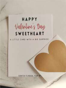 1pc Valentine's Day Secret Message Scratch-Off Card – Handwritten Custom, Fun Interactive Love Card – Romantic Gift For Boyfriend & Girlfriend - Multicolor - View 8